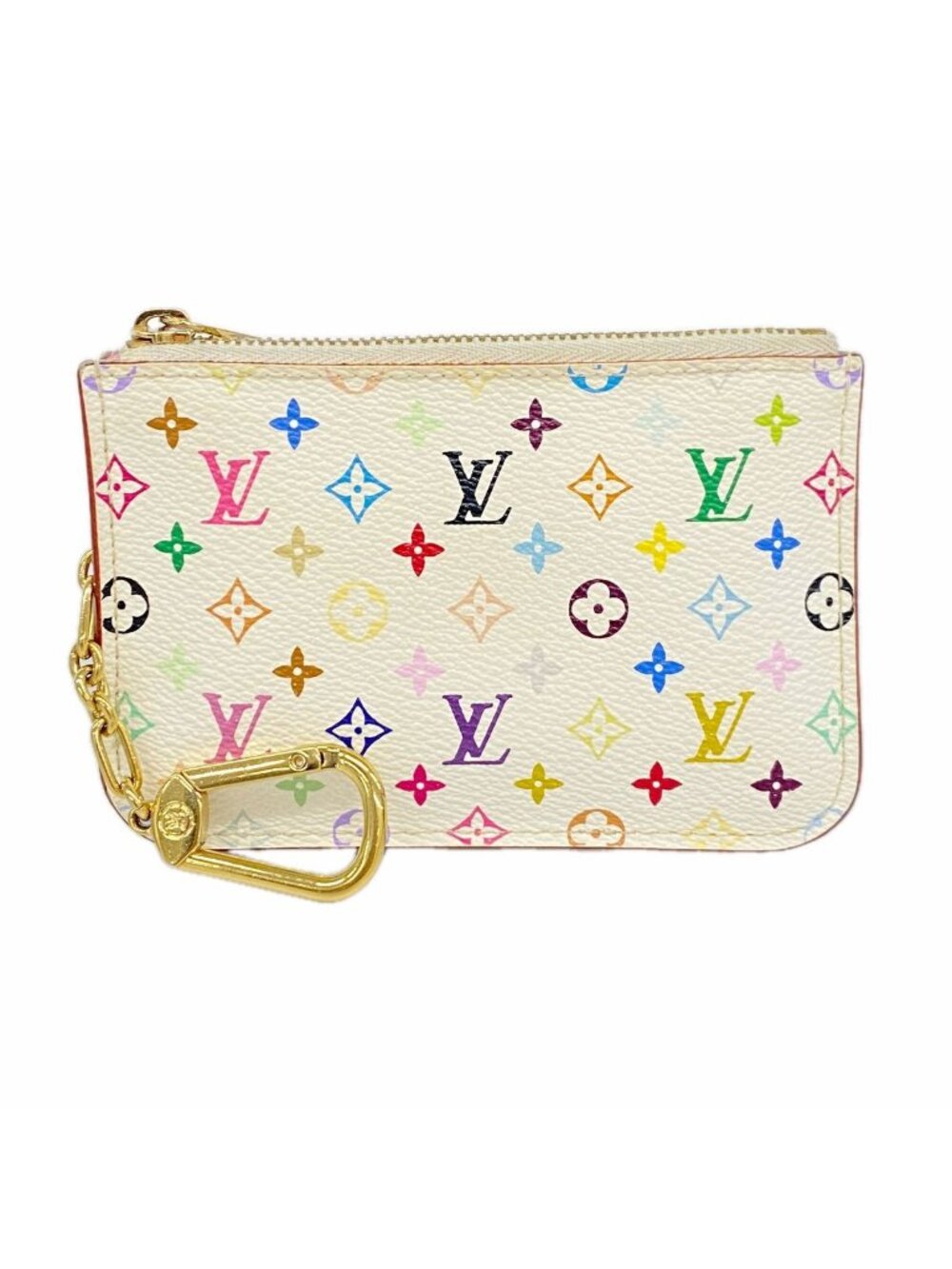 Louis Vuitton Coin Purse Monogram Multicolor Pochette Cles Blanc Rich